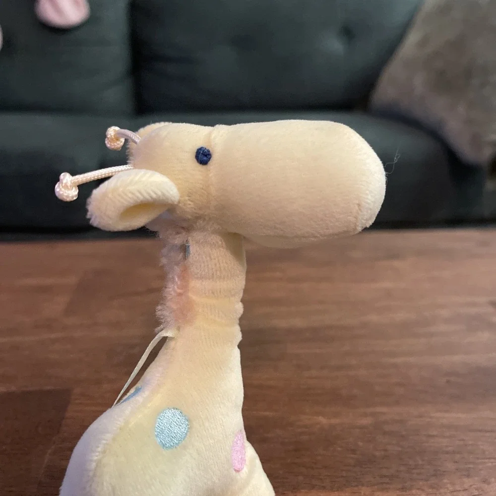 Carters Just One‎ Year Yellow Giraffe Plush Baby Lovey Crib Toy Mini 4.5